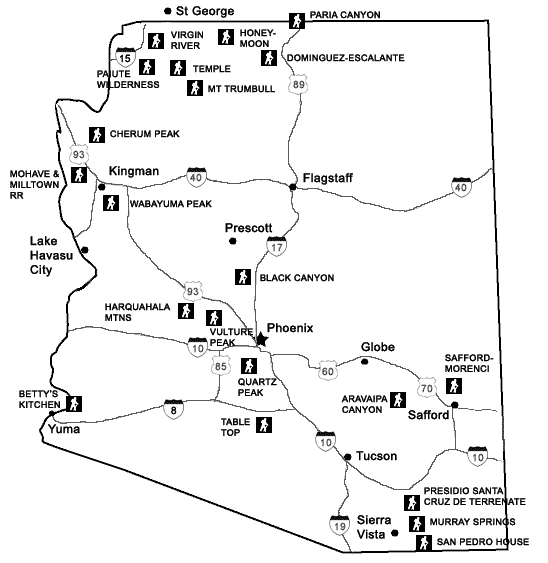 BLM AZ trails locator map